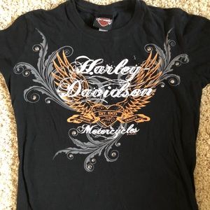 Harley Davidson Women Lg T-shirt. Black.
